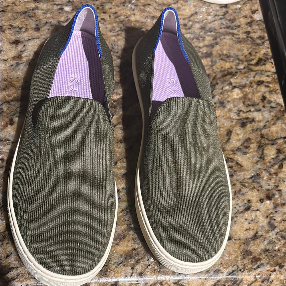 Rothy's Olive Green Slip-On Loafers